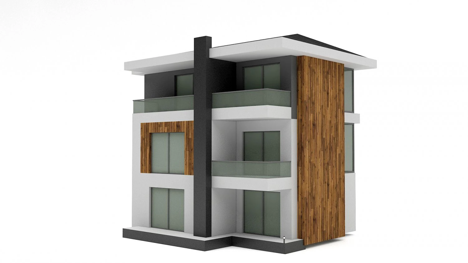 modern building 01 3D Model .c4d .max .obj .3ds .fbx .stl .blend 