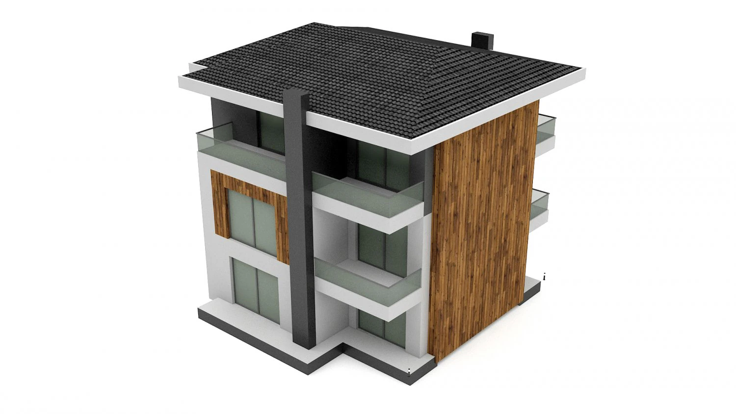 modern building 01 3D Model .c4d .max .obj .3ds .fbx .stl .blend 