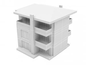 modern building 01 3D Model
