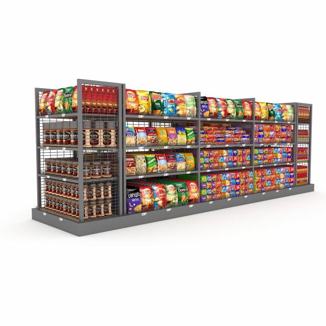 3d market snack section Modelo 3D .c4d .max .obj .3ds .fbx .stl .blend 