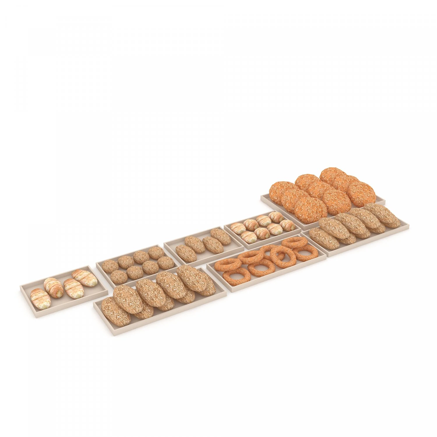 3d bread types 3d 3D Model .c4d .max .obj .3ds .fbx .stl .blend 