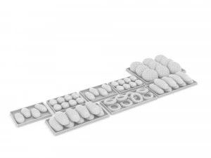 3d bread types 3d 3D Model