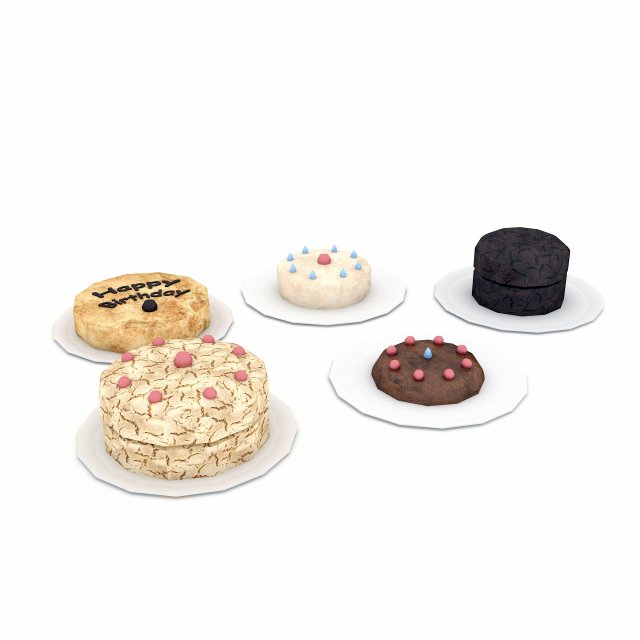 3d 3d cake types model 3D Model .c4d .max .obj .3ds .fbx .stl .blend 