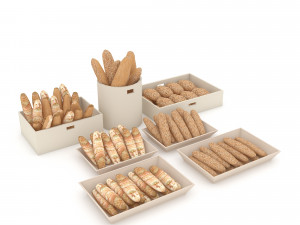 3d bread types 02 model 3Dモデル