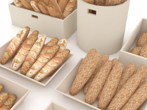 3d bread types 02 model 3D मॉडल