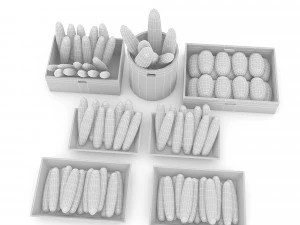 3d bread types 02 model 3D Model