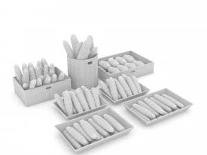 3d bread types 02 model 3D Model
