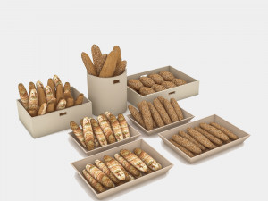 3d bread types 02 model 3D मॉडल