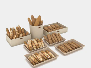 3d bread types 02 model 3D Model