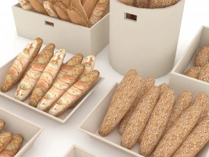 3d bread types 02 model 3D Model