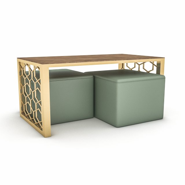 3d classic pouf ce coffee table 3D Model .c4d .max .obj .3ds .fbx .stl .blend 