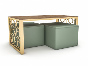 3d classic pouf ce coffee table 3D Model