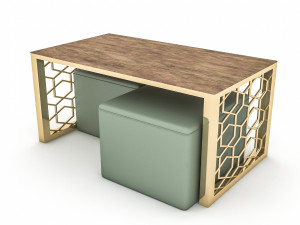 3d classic pouf ce coffee table 3D Model