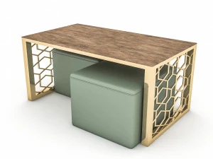 3d classic pouf ce coffee table 3D Model