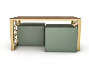3d classic pouf ce coffee table 3D Model