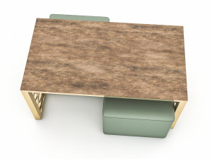 3d classic pouf ce coffee table 3D Model