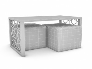 3d classic pouf ce coffee table 3D Model