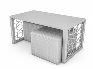 3d classic pouf ce coffee table 3D Model