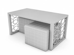 3d classic pouf ce coffee table 3D Model