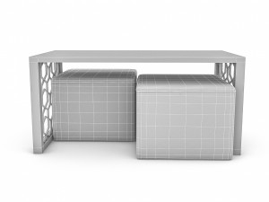 3d classic pouf ce coffee table 3D Model