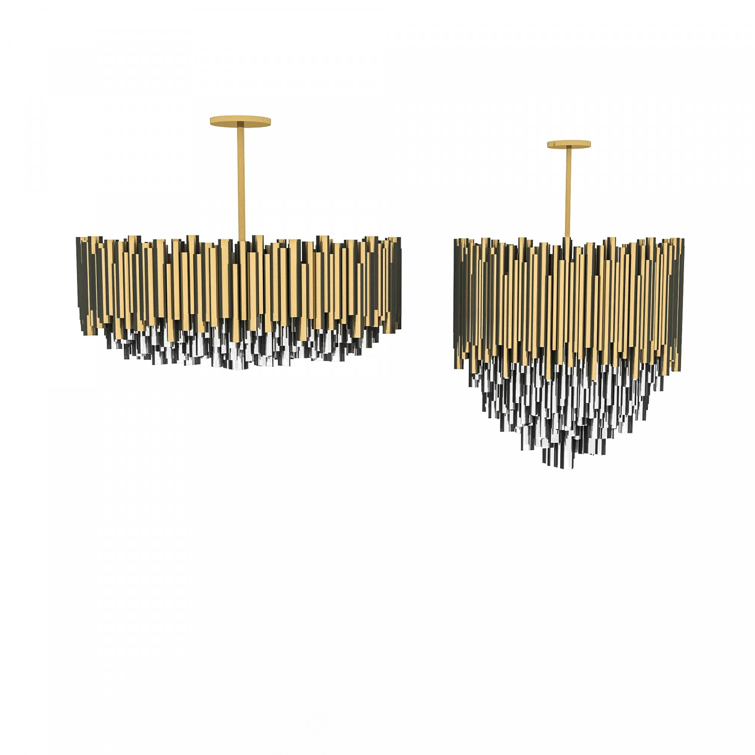 classic gold chandelier 3D Model .c4d .max .obj .3ds .fbx .stl .blend 