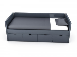 3d wardrobe bed 03 3D Model