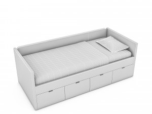 3d wardrobe bed 03 3D Model