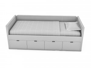 3d wardrobe bed 03 3D Model