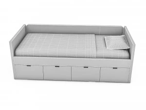 3d wardrobe bed 03 3D Model