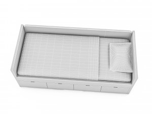 3d wardrobe bed 03 3D Model