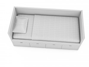 3d 3d wardrobe bed 04 Model 3D