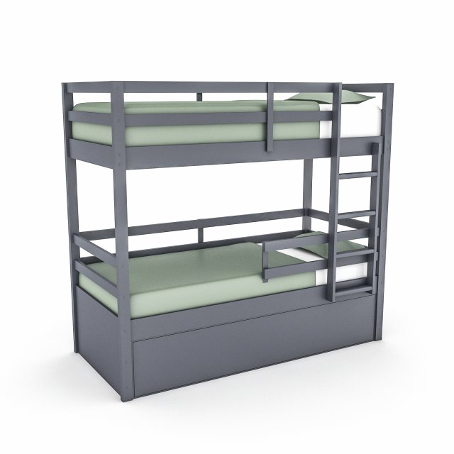 3d modern wooden bunk bed 3D 模型 .c4d .max .obj .3ds .fbx .stl .blend 
