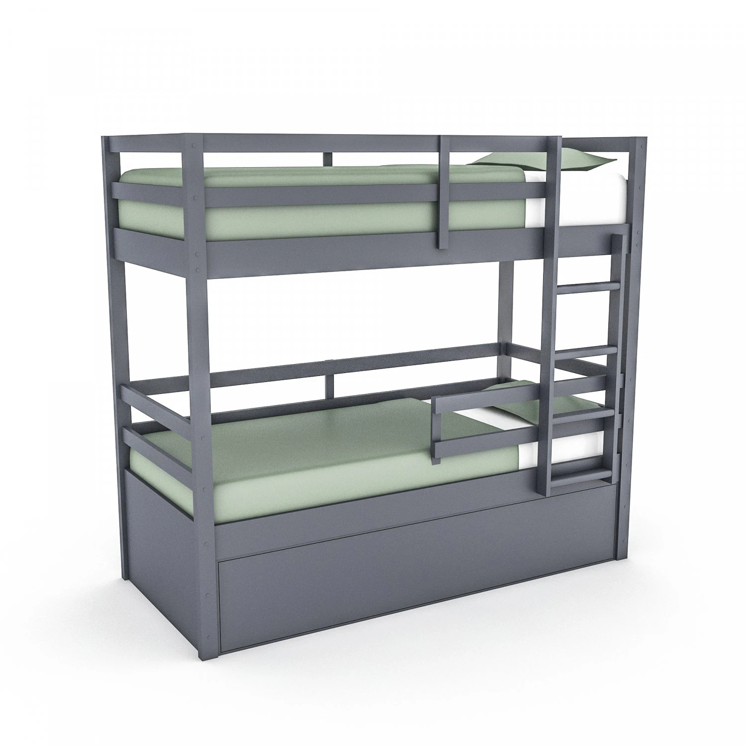 3d modern wooden bunk bed 3D Model .c4d .max .obj .3ds .fbx .stl .blend
