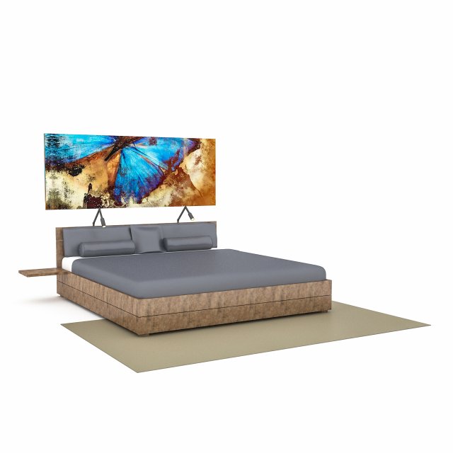 3d classic bedding set 02 3D Model .c4d .max .obj .3ds .fbx .stl .blend 