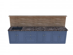modern tiny kitchen model 3D 模型