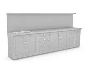 modern tiny kitchen model 3D Model