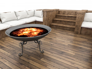 3d arden decorative fire pit model 3D Model
