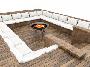 3d arden decorative fire pit model 3D Model