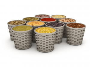 baskets of dried legumes Model 3D