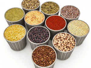 baskets of dried legumes 3D Model