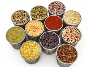 baskets of dried legumes 3D-Modell