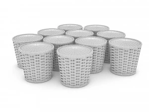 baskets of dried legumes 3D Model