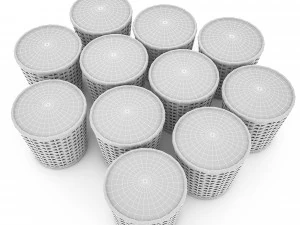 baskets of dried legumes 3D Model
