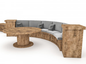garden sitting group 3d 3D Model