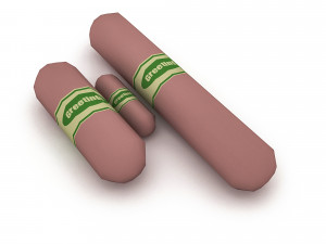 market salami and sausage varieties 3D Model