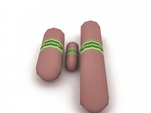 market salami and sausage varieties 3D-Modell
