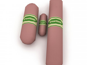 market salami and sausage varieties 3D-Modell