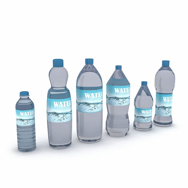 3d assortment of water bottle Modèle 3D .c4d .max .obj .3ds .fbx .stl .blend 