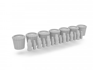 3d yoghurt fruit yoghurt varieties model 3Dモデル