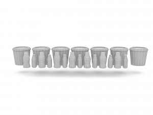 3d yoghurt fruit yoghurt varieties model Modello 3D